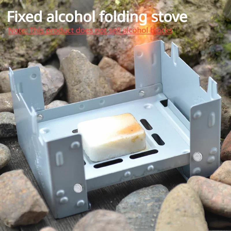 Draagbare Camping Alcohol Kachel Brander Vaste Alcohol Brandstof Vouwkachel Buiten Mini Spirit Koken Cookout Picknick Bbq Wax Stove