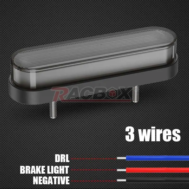 24LED Universal Motorcycle LED Tail Brake Light Rear Side Light Red LED Side Mar