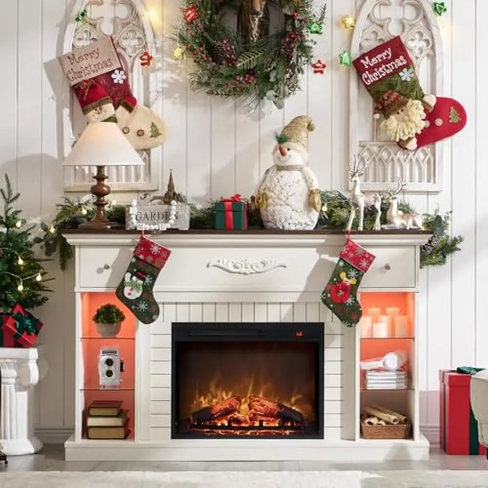 Electric Wooden tree stump Fireplace decor display piece