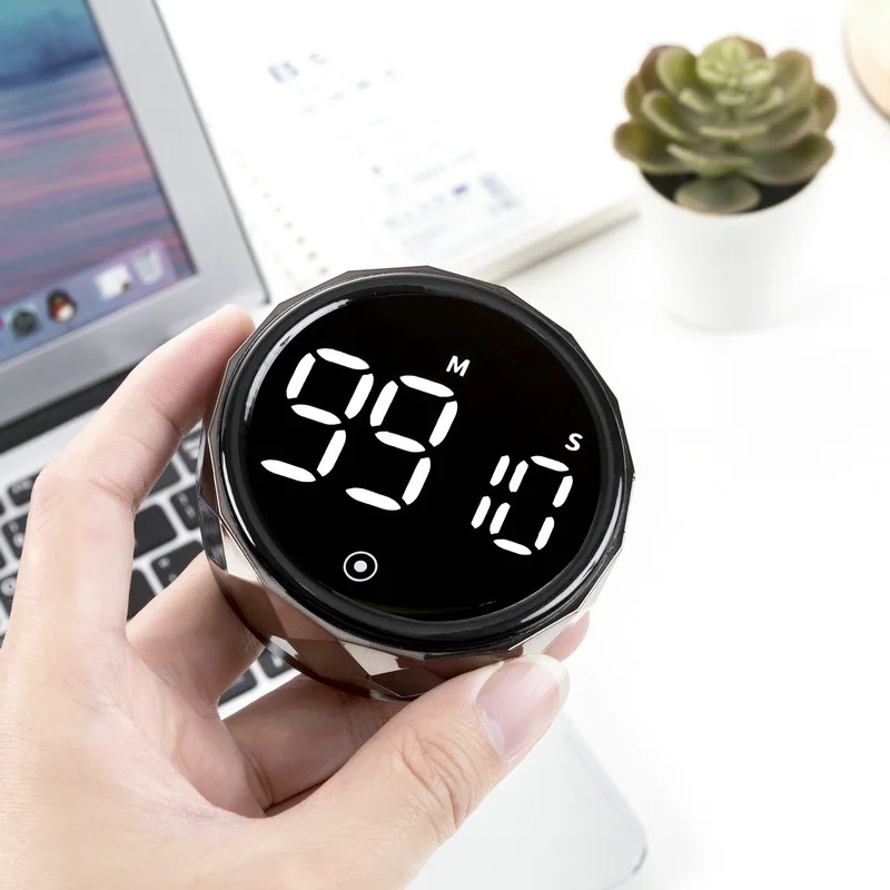 Timer Digitale Rotondo Con LED – Conto Alla Rovescia E Sveglia Magnetica, Perfetto Per La Cucina O La Scrivania