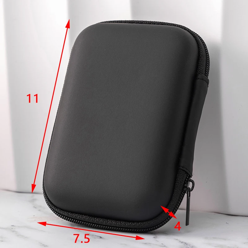 Compact Hard Shell Digital Gadgets Organizer - Premium Leather Storage Case for Earphones, Chargers, and Accessories