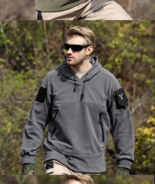 US Tactical Polar Fleece Military Warm Windproof Hiking Jackets Sweater  Hood Men's Hooded Thickened Thermostatic Outdoor Sports - AliExpress