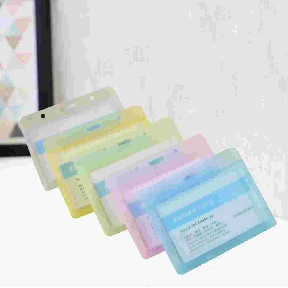 Stobok Id Holder Name Tag Clips Colored Tabs Work Holder Frosted Badge Bracket Label Card Vertical Office Ic