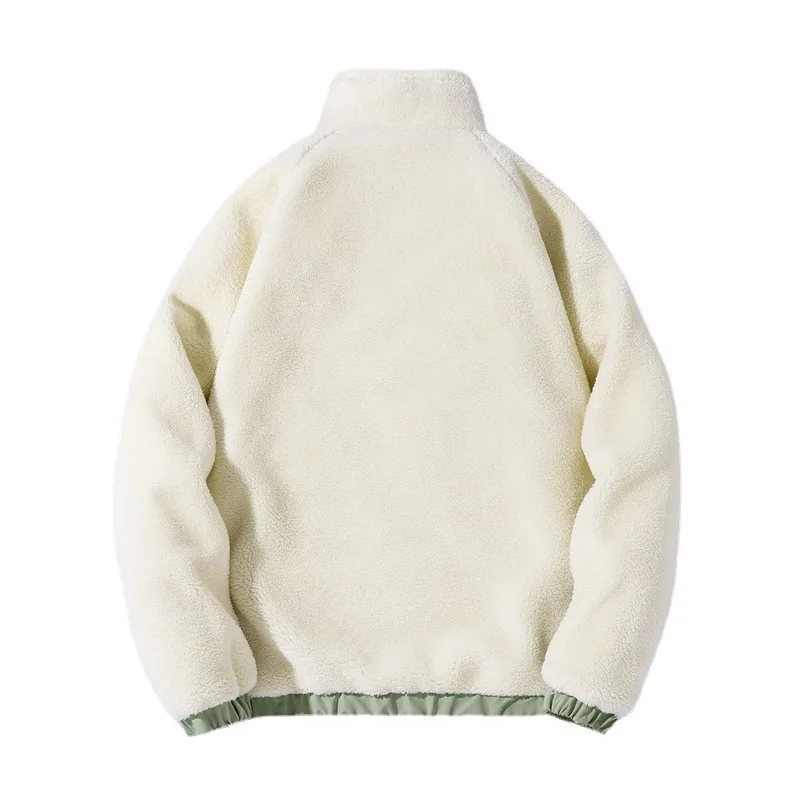 Autumn and Winter Fleece Sweater Stand Collar Lambswool Particle Casual Top Men's New Fashion Trendy Coat Couple Jacket