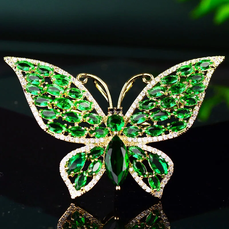 morkopela Green Brooch Pin for Women Girls Butterfly Cupid Insect Vintage Brooch Jewelry Coat