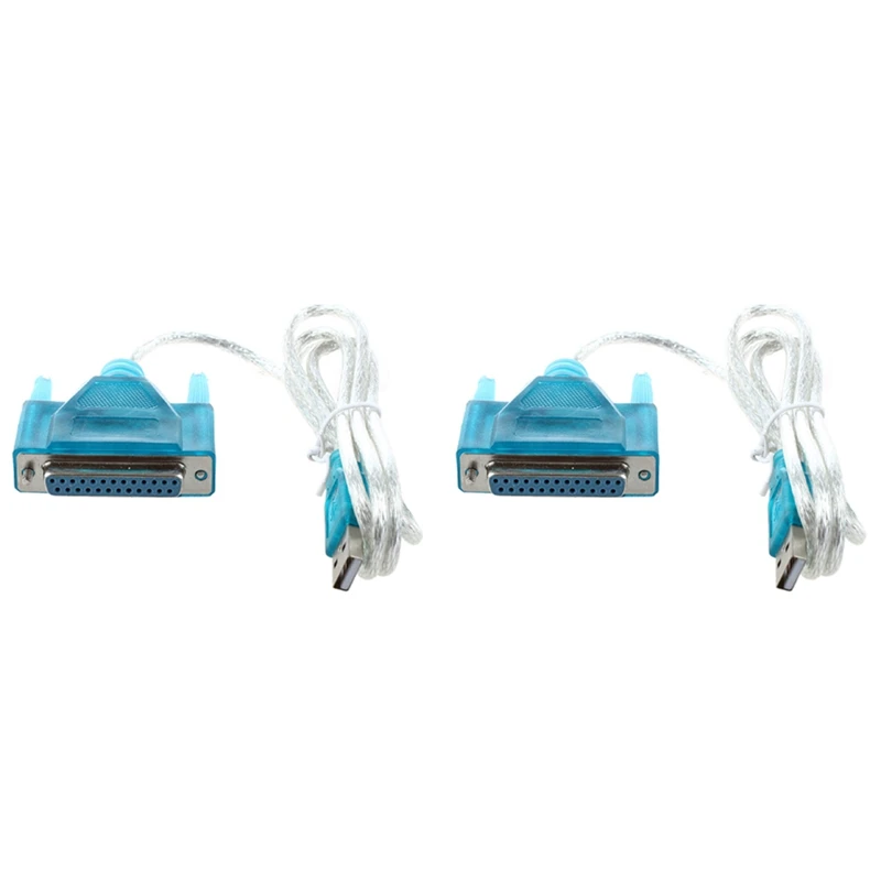 

2X Usb To Printer Db25 25-Pin Parallel Port Cable Adapter