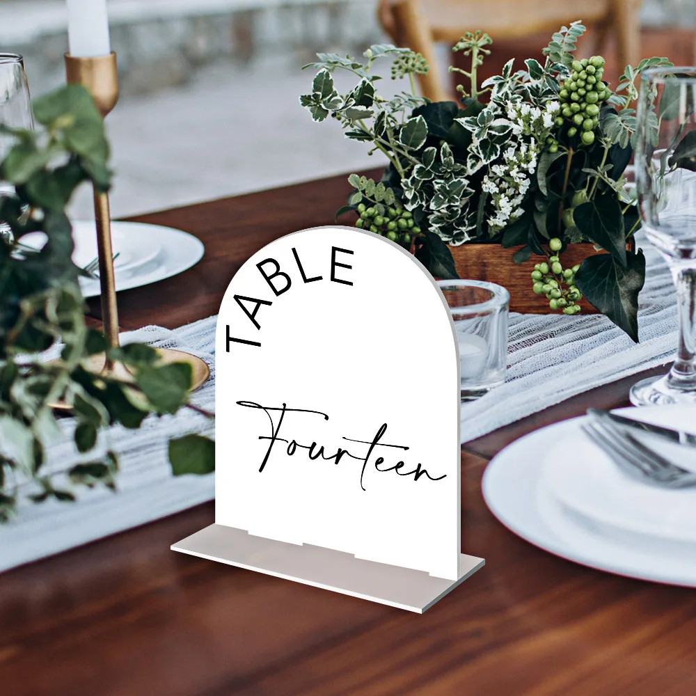 Arche Shaped Digital Label Board, Acrylic Table Board, Wedding Table Number Dining Diy Seat Board