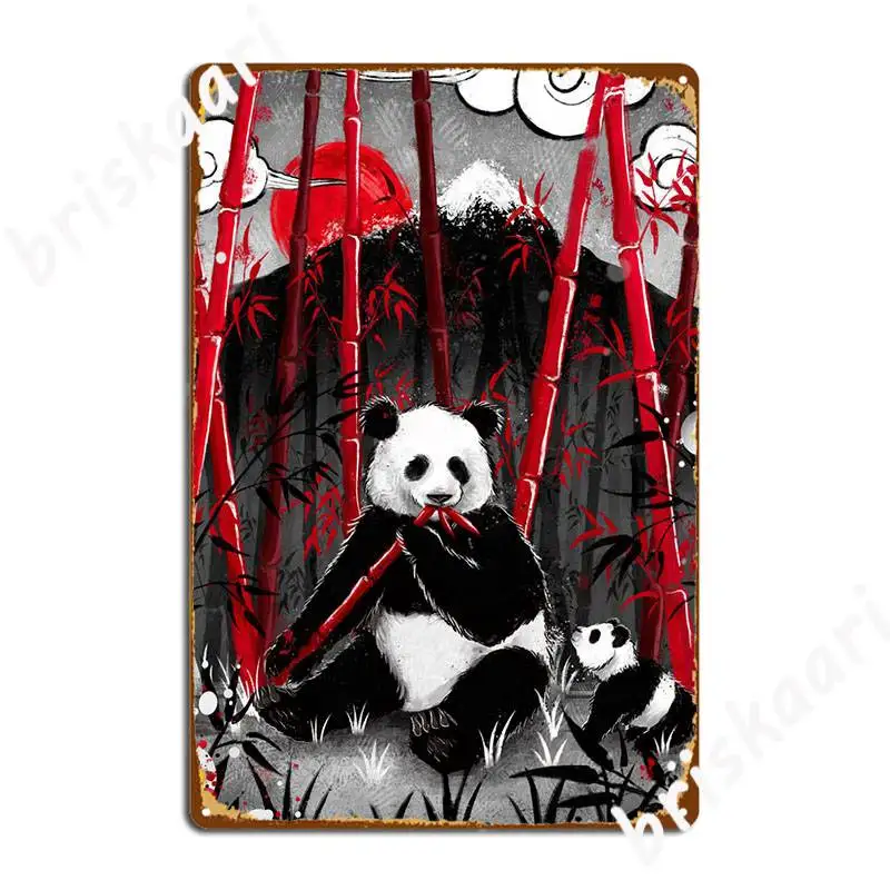 

Panda Lunch Metal Sign Club Home Funny Bar Cave Plates Tin Sign Poster