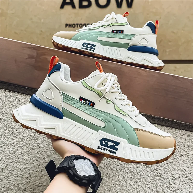 Spring Autumn New Men's Sneakers Thick soled Height Increasing Wear resistant Running Shoes for Youth Fashion Trend Casual Shoes