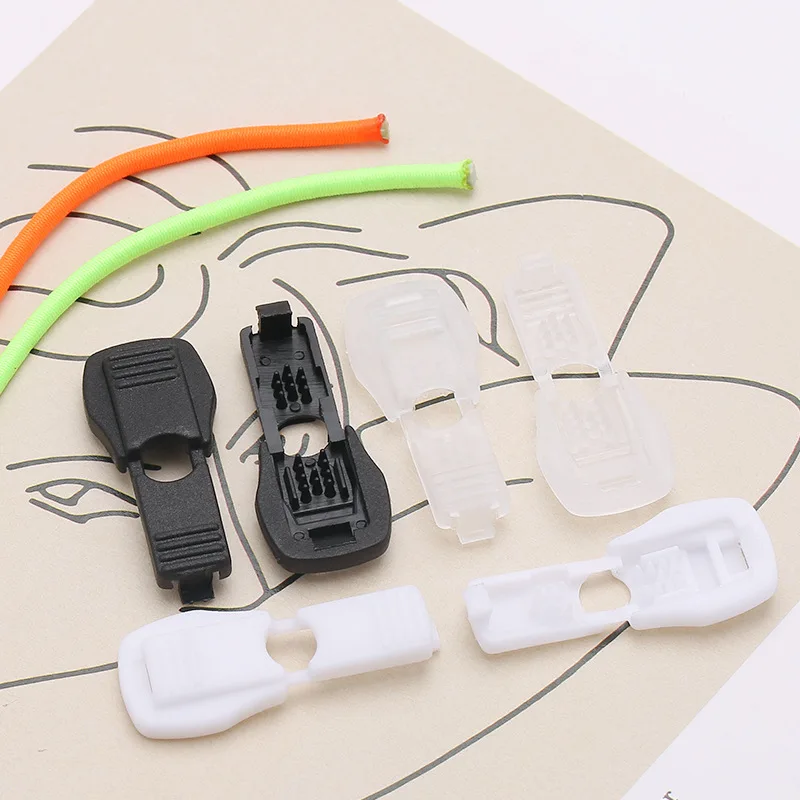 12PCS-Rope-Tail-Clip-Nylon-Zipper-Elastic-Clip-Clothing-Shoelace-Buckle ...