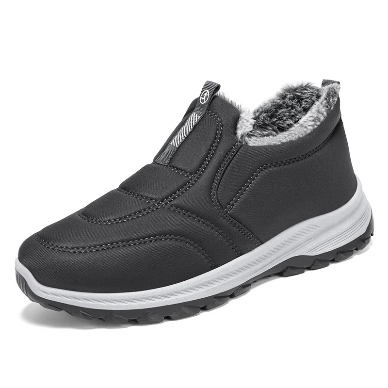 Warm Walking Shoes Lightweight Thermal Ankle Boots Non-slip Slip On Sneakers Winter Thick Fur Shoes for Travel Hiking 5