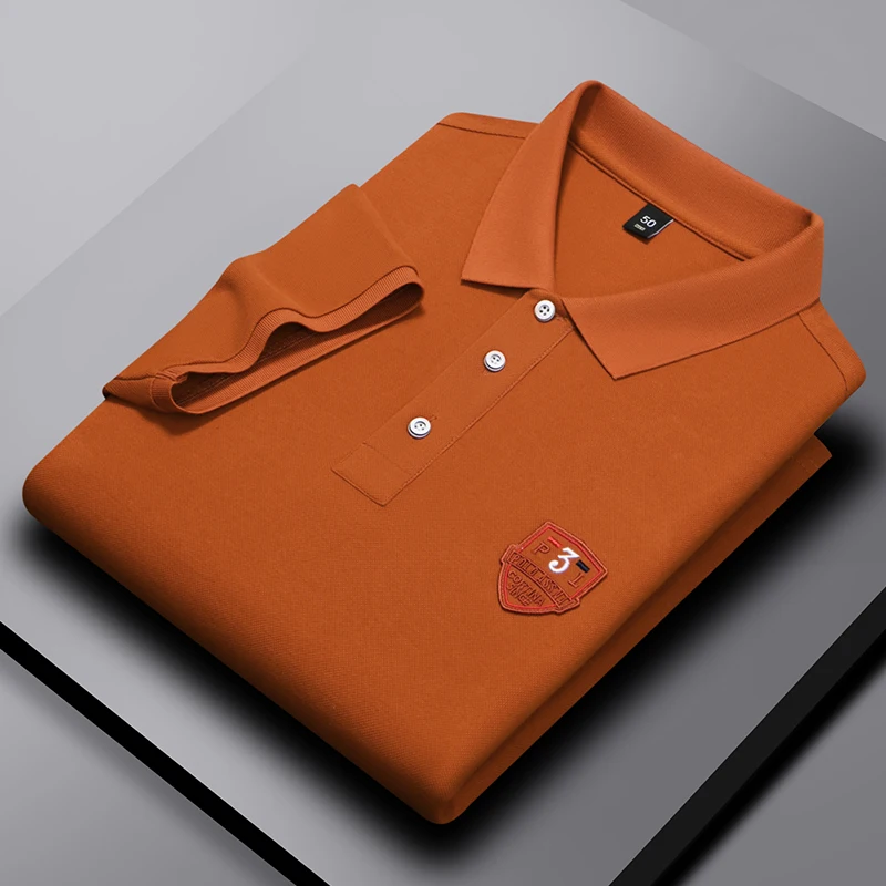 Brand men's fashionable embroidered polo shirt short sleeved summer new 100% cotton comfortable and breathable casual T-shirt