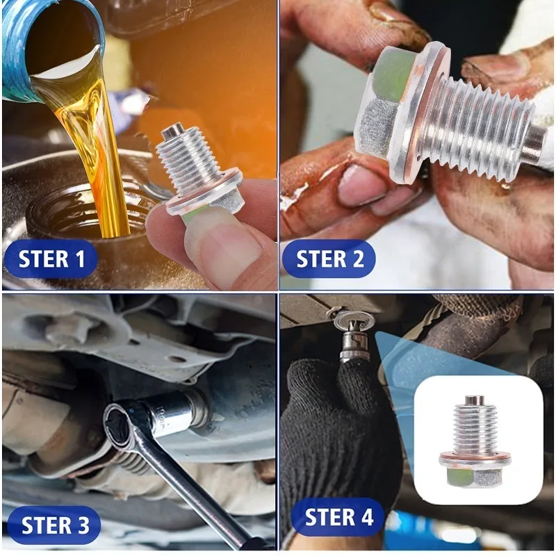 Magnetic Oil Drain Screw Gasket Car M14*1.5 Aluminum/Copper Oil Drain Plug Sump Nut Bolt with Copper Gasket Washer oil drain plug gasket oil drain plug seal washer o ring gasket sealing washers engine gasket set copper gasket combination 5~1PCS