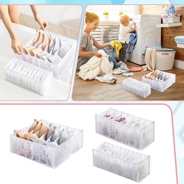 Organizador de ropa interior para sujetadores, caja de almacenamiento para  cajones, organizadores de armario, cajas divisorias para ropa interior,  bufandas, calcetines, organizador de sujetadores # t2p - AliExpress