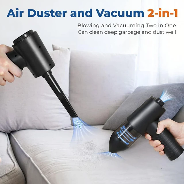 Duster à air comprimé, Duster d'air électrique et aspirateur 2 en 1, 3  vitesses 51000 tr / min Souffleur d'air sans fil