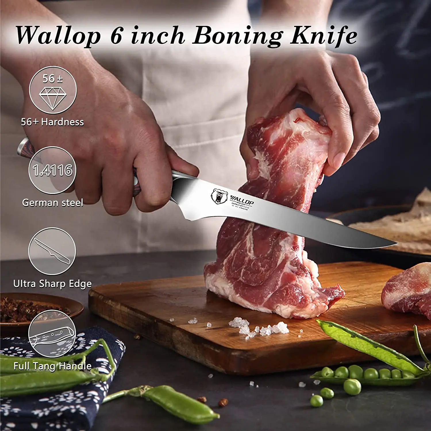  WALLOP Slicing Knife - 12 Inch Slicing Carving Knife