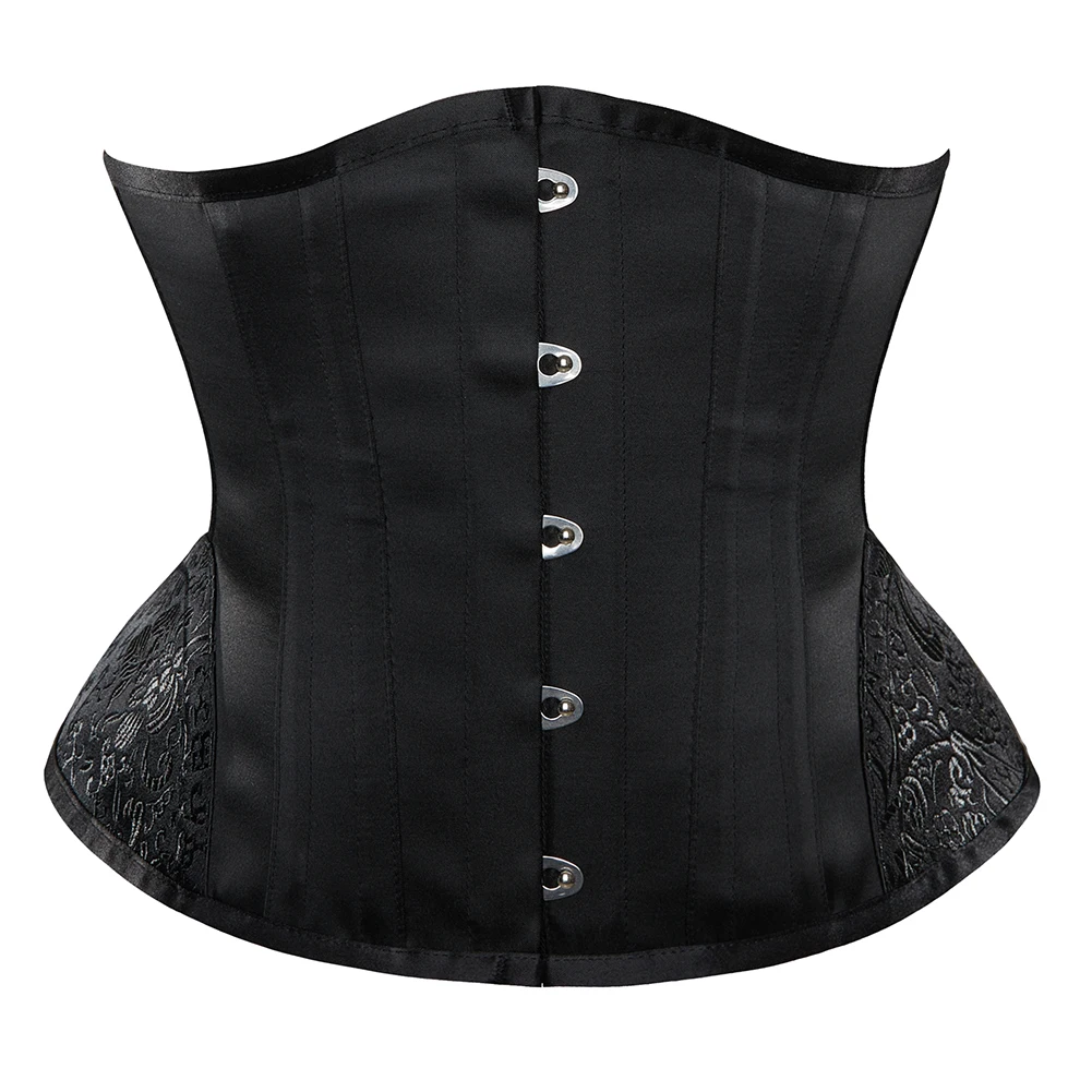 

5 Buttons Underbust Corset Women Vintage Waist Cinchers 14 Steel Boned Cupless Bustier Corselet