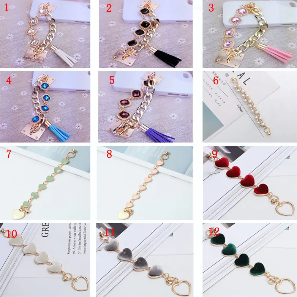 Elegant Rhinestone Beaded Phone Lanyard and Charm Accessory