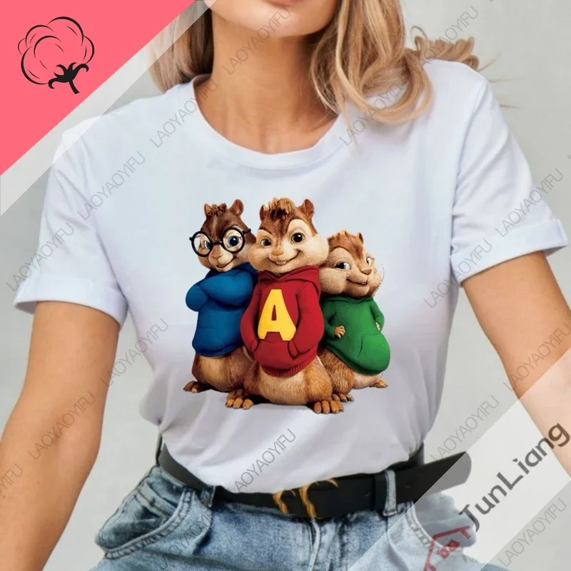 T-shirt De Noël Unisex Adulte - Motif Tamia (Chipmunk) Et Lettre T - Couleur Verte Festive - Cadeau Déguisement Alvin Et Les Chipmunks - 7