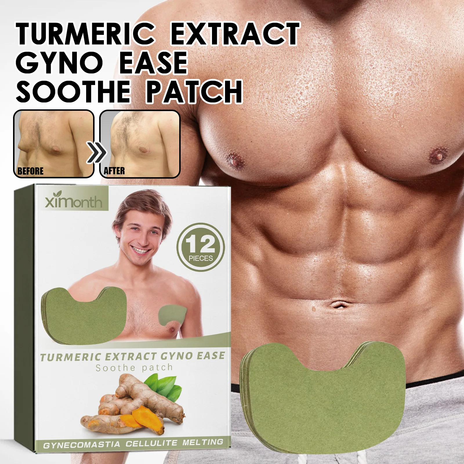 Man Breast Firm Patch Anti-Cellulite Chest Muscles Shaping Fat Burning Firming Abdominal Slimming Gynecomastia Removal Plaster