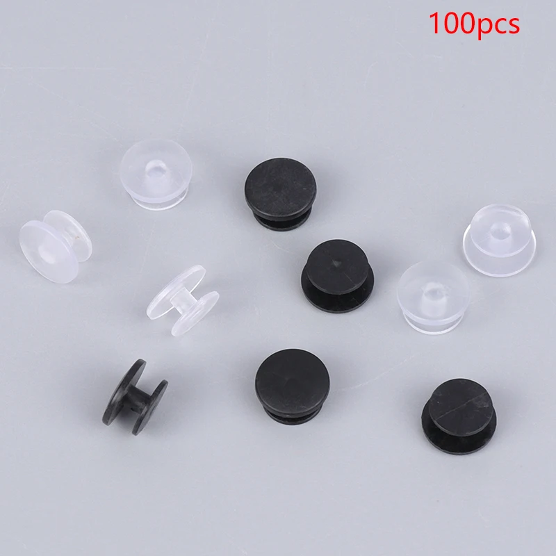 

100Pcs Plastic Buckles Ornaments For Shoes Accessories DIY Shoes Buttons Lightweight Buckles Black Clear Buckles Findings