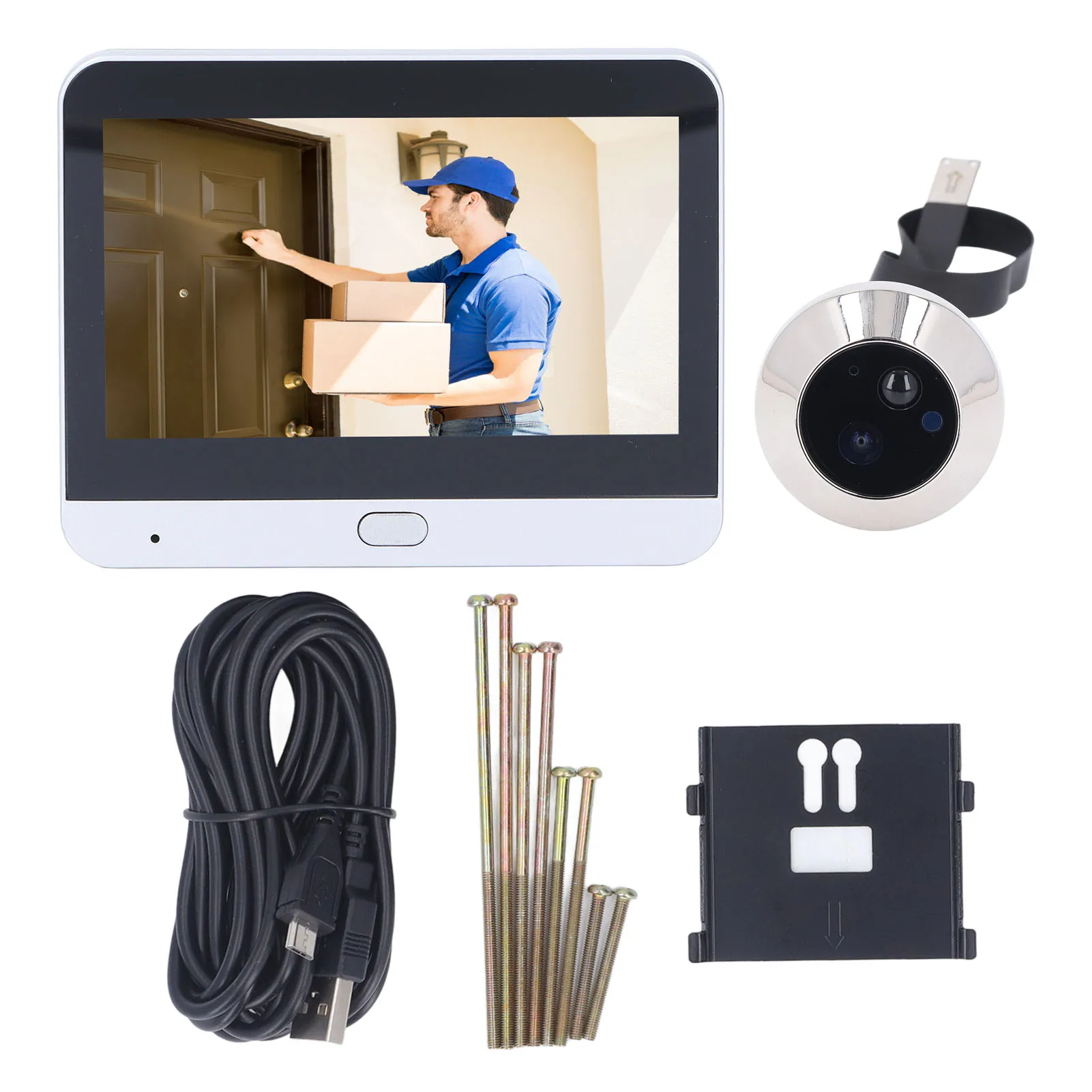 Wireless Video Doorbell Camera 2MP 1080p PIR Motion Detection Smart Security Camera with 4.3inch Screen Night Vision new