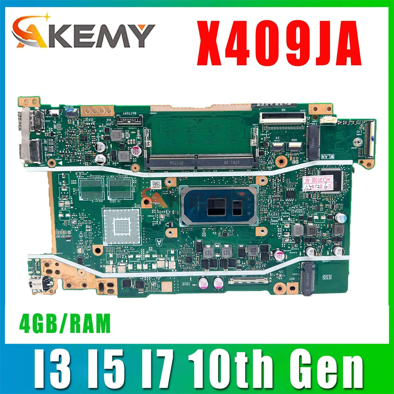 

X409J Mainboard P1510CJA X409JA X509JA X409JP X509JP X409JB X509JB R409J A409J F409J A509J F509J Laptop Motherboard I3 I5 I7 4GB