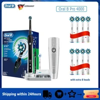 Oral B-Brosse à dents électrique Pro 4000, action 3D, nettoyage des dents, capteur de pression visible, 4 modes, soins des gencives, étanche, aste 1