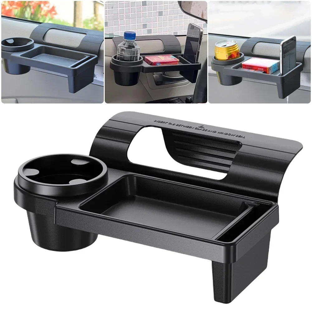 Car Side Door Storage Box with Cup Holder and Phone Slot