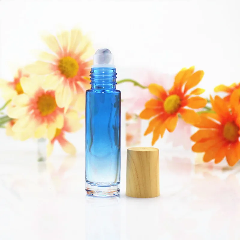 1PC 천연 보석 롤러 볼 병 10ml 두꺼운 Doterra 에센셜 오일 롤 병에 빈 화장품 향수 용기