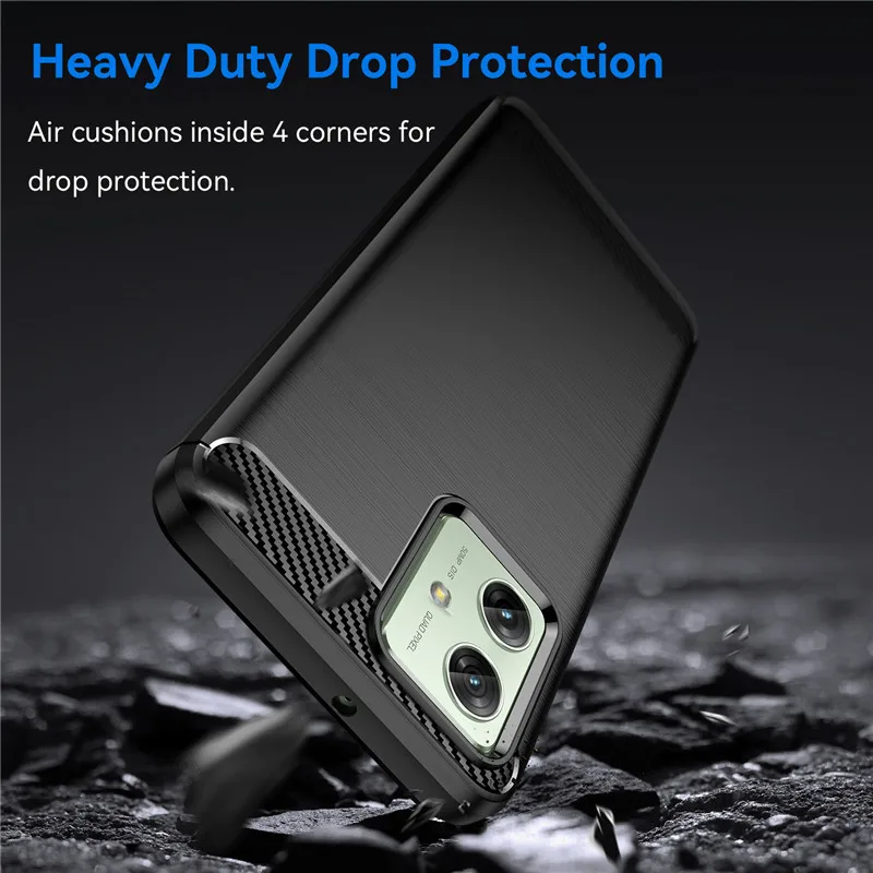 Carbon Fiber Shockproof Silicone Bumper Case - 6.5 inch Protection Cover