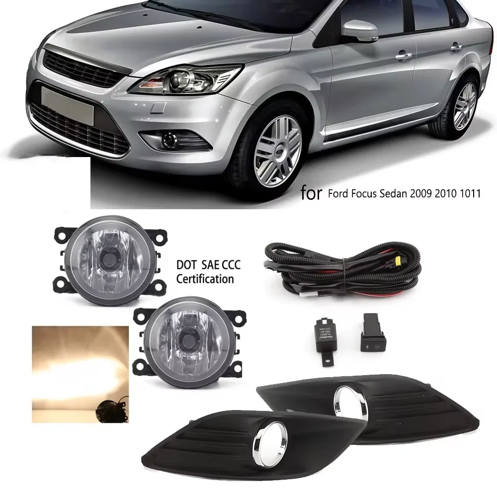 2 Piezas de Rejillas para Faros Antiniebla para Ford Focus 2 MK2 2009-2011, Negras, para Parachoques Delantero, Luces de Conducción, Accesorios para Auto