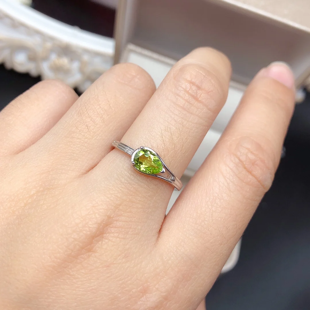 

Sterling Silver 925 Engagement Ring Women's Luxury Free Shipping Peridot Gemstone Natural Savre Stone Jewelry Original Date