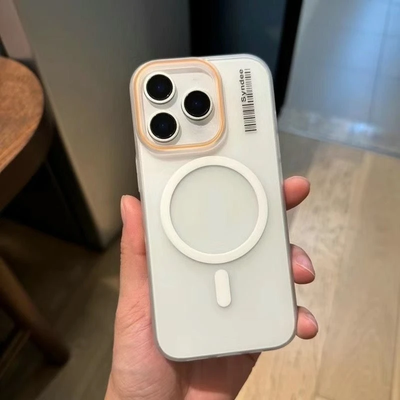 Magnetic Closure Frosted Skin-Friendly Shockproof Case with Magsafe Wireless Charging Compatibility