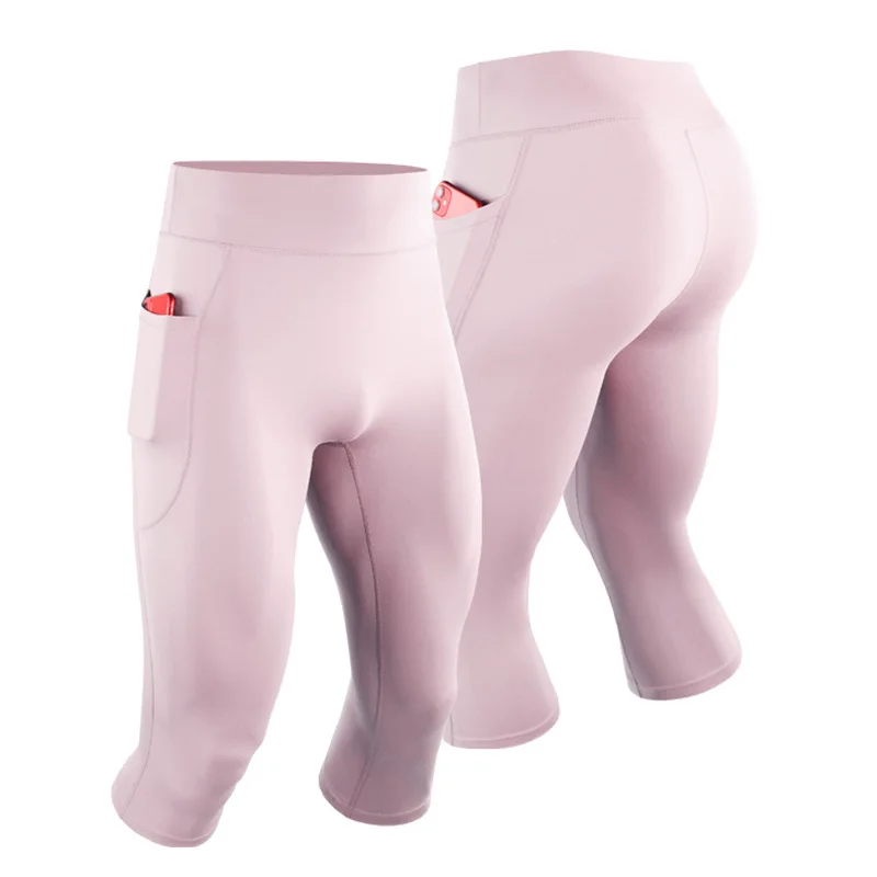 Men Women Kids Boy Girl Children Capri Running Tights GYM 3/4 Pant Basketball Football Soccer Fitness Exercise Sport Leggings 22