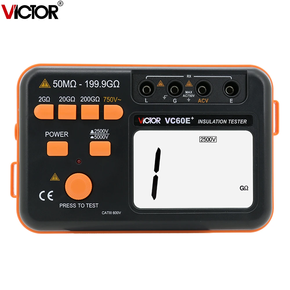Цифровой мегомметр VC60E с ЖК-дисплеем тестер сопротивления изоляции Омметр