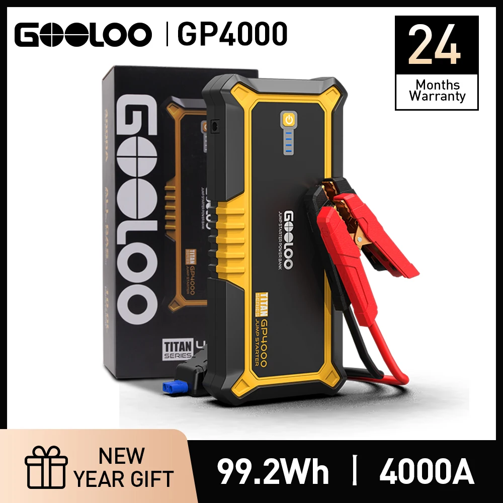Gooloo 4000a Super Capacity Car Jump Starter 26800mah Portable