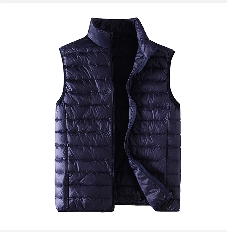 thumbnail image 1 of 2023-Nueva moda de alta calidad para hombres con Color sólido estilo británico Casual Caballero Collar de pie chaqueta de plumón chaleco ligero, 1 of 5