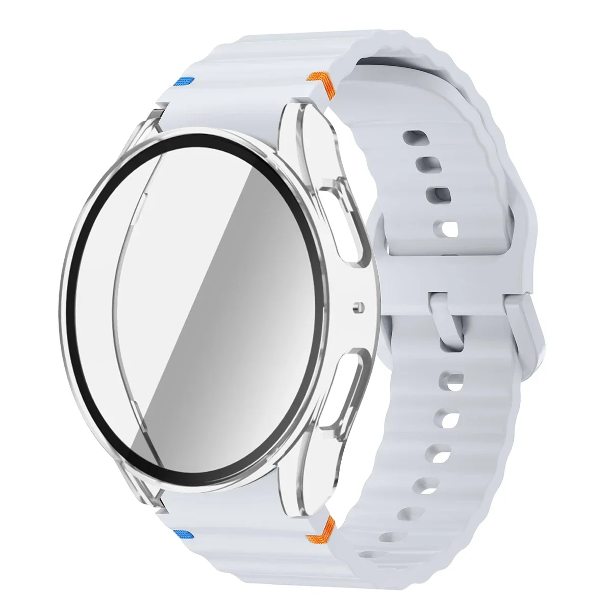 Enhanced Silicone Band and Bumper Case with Tempered Glass Screen Protector