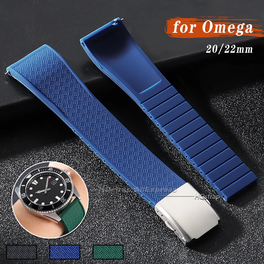 Deluxe Silicone Quick Release Waterproof Watch Strap with Universal Folding Buckle