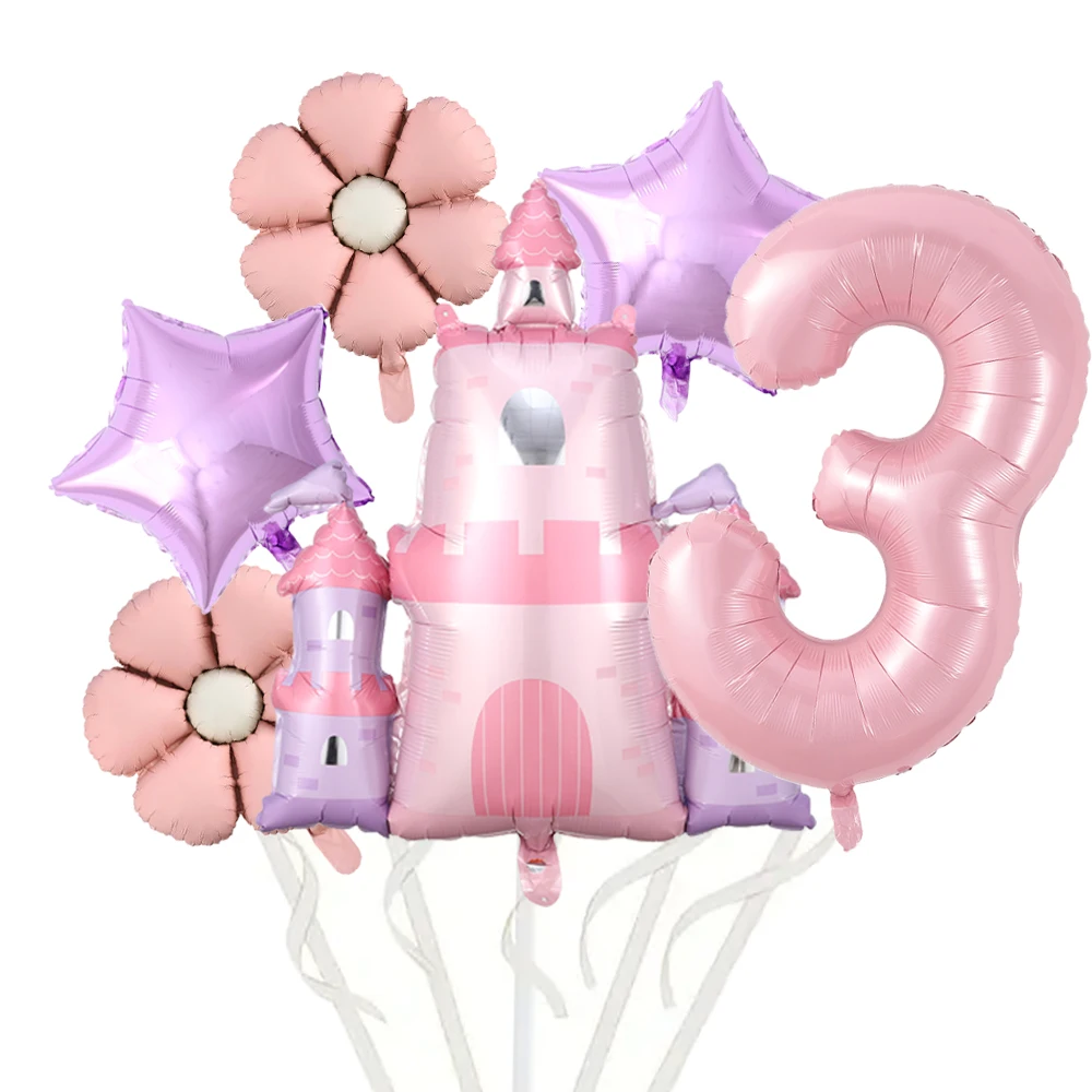 6 stücke Schloss Ballon Set 40 Zoll Perle Pulver Nummer 0-9 Folie Ballon Mädchen Geburtstag Hochzeit Party Dekoration baby Dusche Liefert