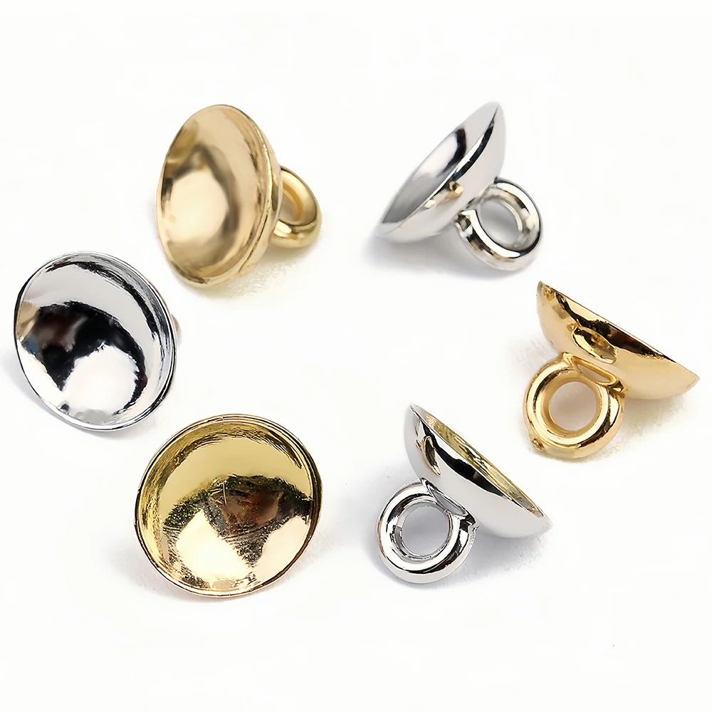 50 Stück 6/8/10 mm Anhängerhalter Perlenkappen Spacer Perlen Schüsselförmige Anhänger Haken Schnalle Verschlüsse Anhänger Verbinder Schmuckherstellung – Detail 2