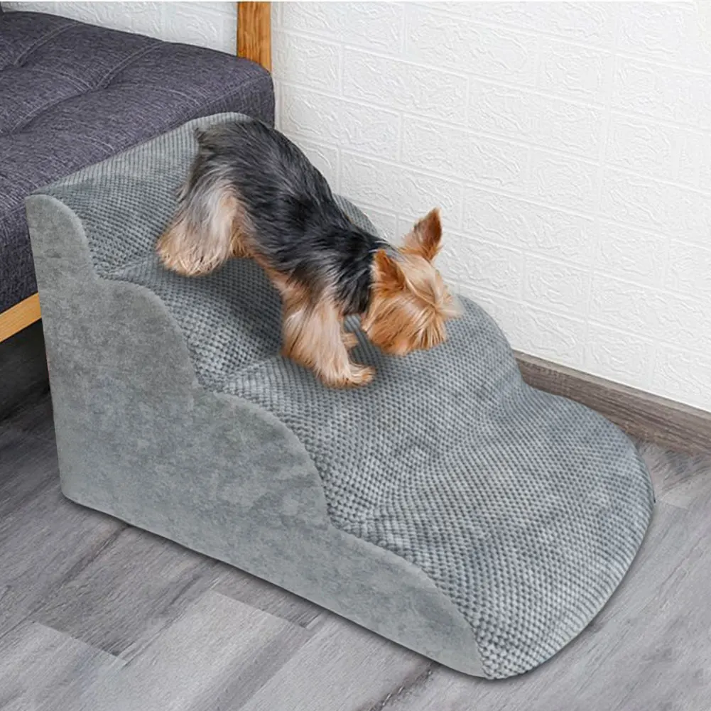 Dog House Dog Stairs Memory Foam Sofa Stairs 4Steps for Small Cat Pet Ramp Ladder Pet Supplies Dogs Bed