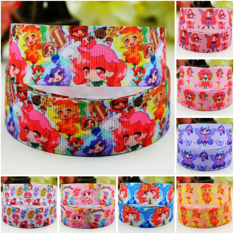 

22mm 25mm 38mm 75mm Ruban satin Rilu Rilu Fairilu Cartoon Character printed Grosgrain Ribbon party decoration 50 Yards Mul075