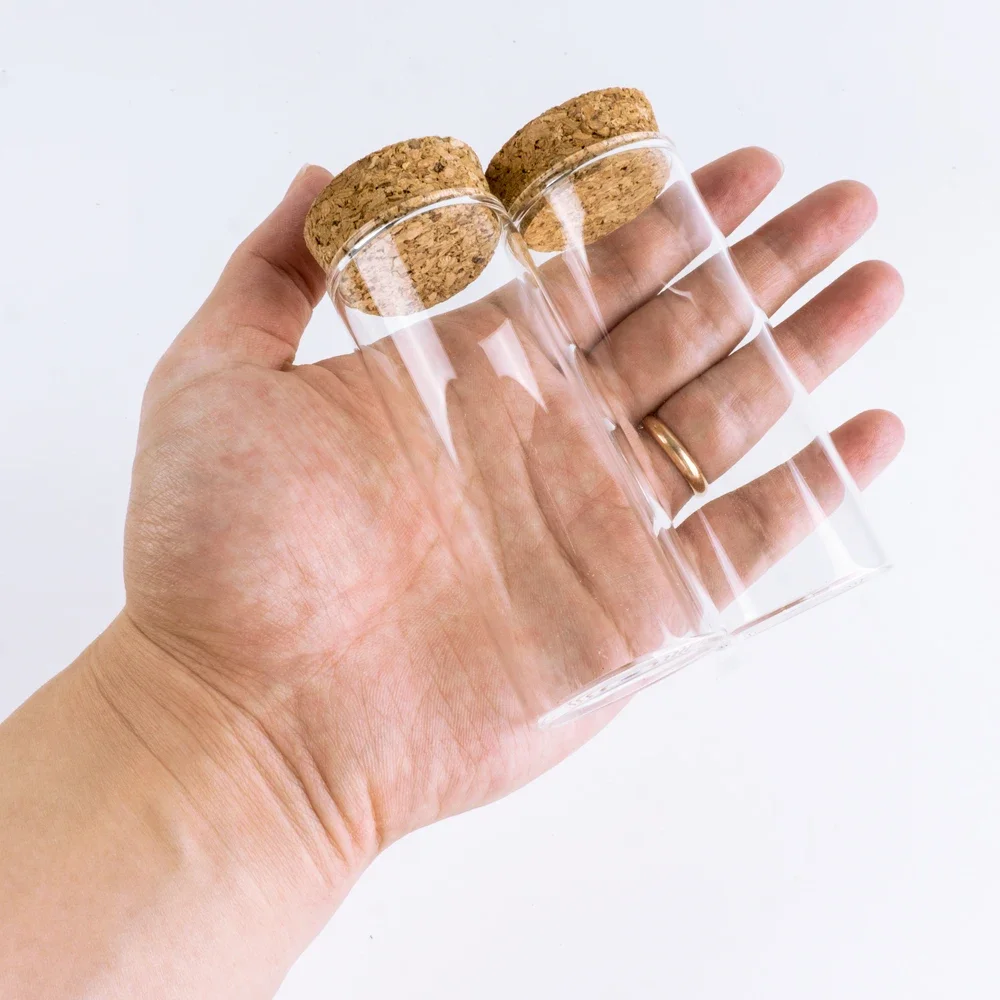 12 Pcs/lot Glass Bottle 90*37mm 70ml Small Stopper Test Tube Storage Spice Bottle Containers Glass jars Vials Cork