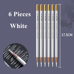 6-Piece Charcoal Pencil Set for Dark Paper Sketching & Shading (6 x White)
