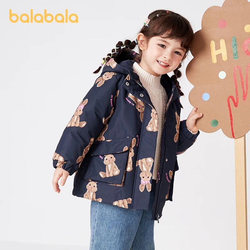 

Balabala Toddler Girl Down Jacket Autumn and Winter New White Duck Down Thick Fashion Warm Jacket