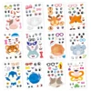 12Sheet/set Make a Face DIY Puzzle Stickers 4 Styles Available 12 Different Patterns Cute Animals Changing Stickers  Kids Toys 3