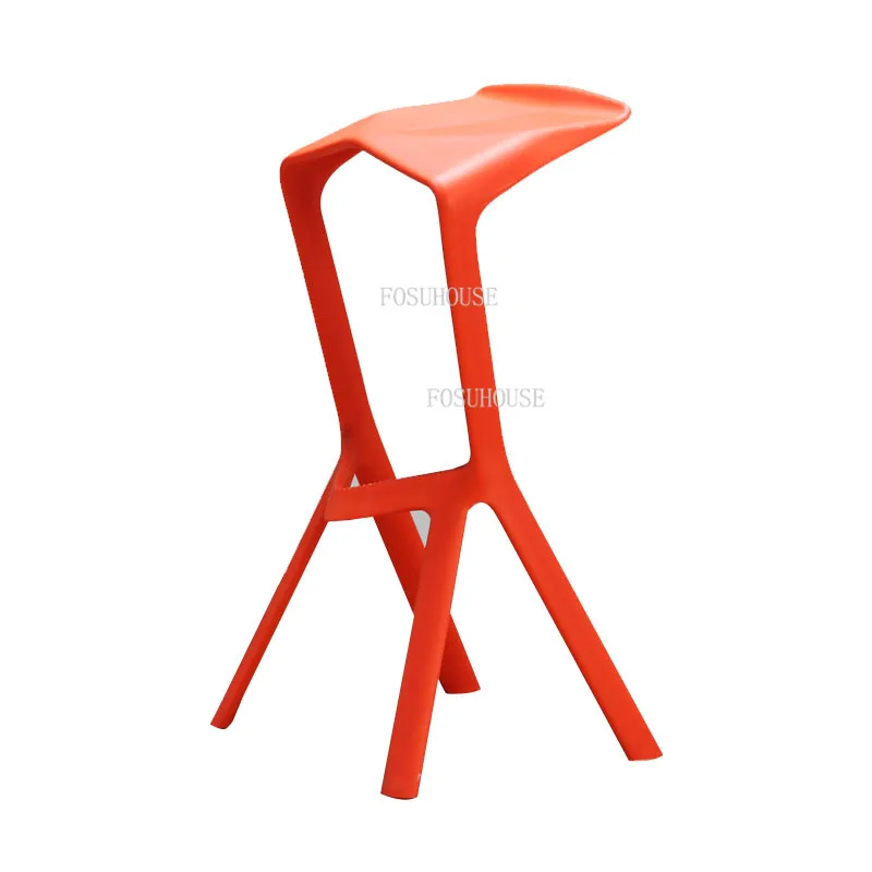 Modern Bar Chair Minimalist Bar Stools Plastic High Stool Single Stool Front Desk Chairs Outdoor Stacking Chair for Kitchen