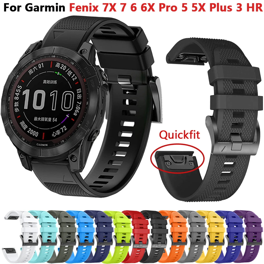 

Quickfit Watch Band For Garmin Fenix 6X 6 7 7X Pro 5X Plus 3 HR 945 Strap 22mm 26mm Enduro Epix Gen 2 MK1 MK2i Silicone Bracelet